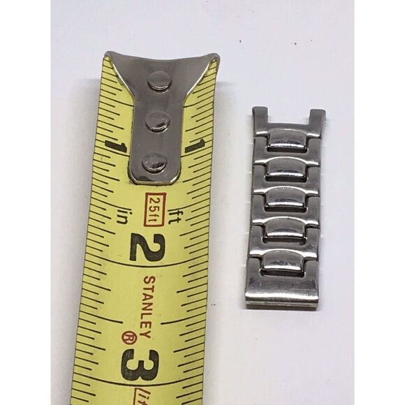 Authentic Fossil Watch Parts Links Partial Band Silver 18mm No Pins V962 - Picture 1 of 5